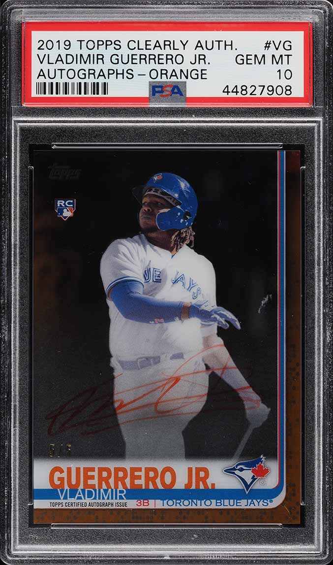 topps now guerrero 親子　dual auto 10シリ Vladimir Guerrero Jr. Signed Trading Card - PSA/DNA GEM MT