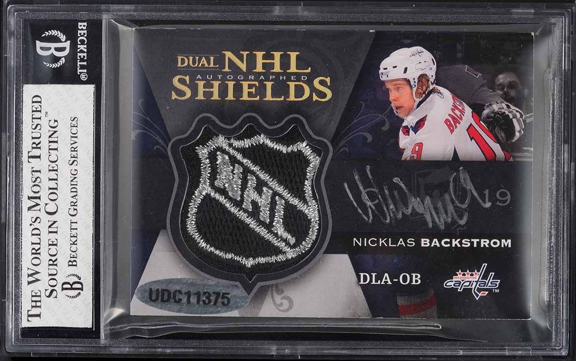 2007 The Cup Alexander Ovechkin Nicklas Backstrom SHIELD PATCH AUTO 1/1 BGS 6