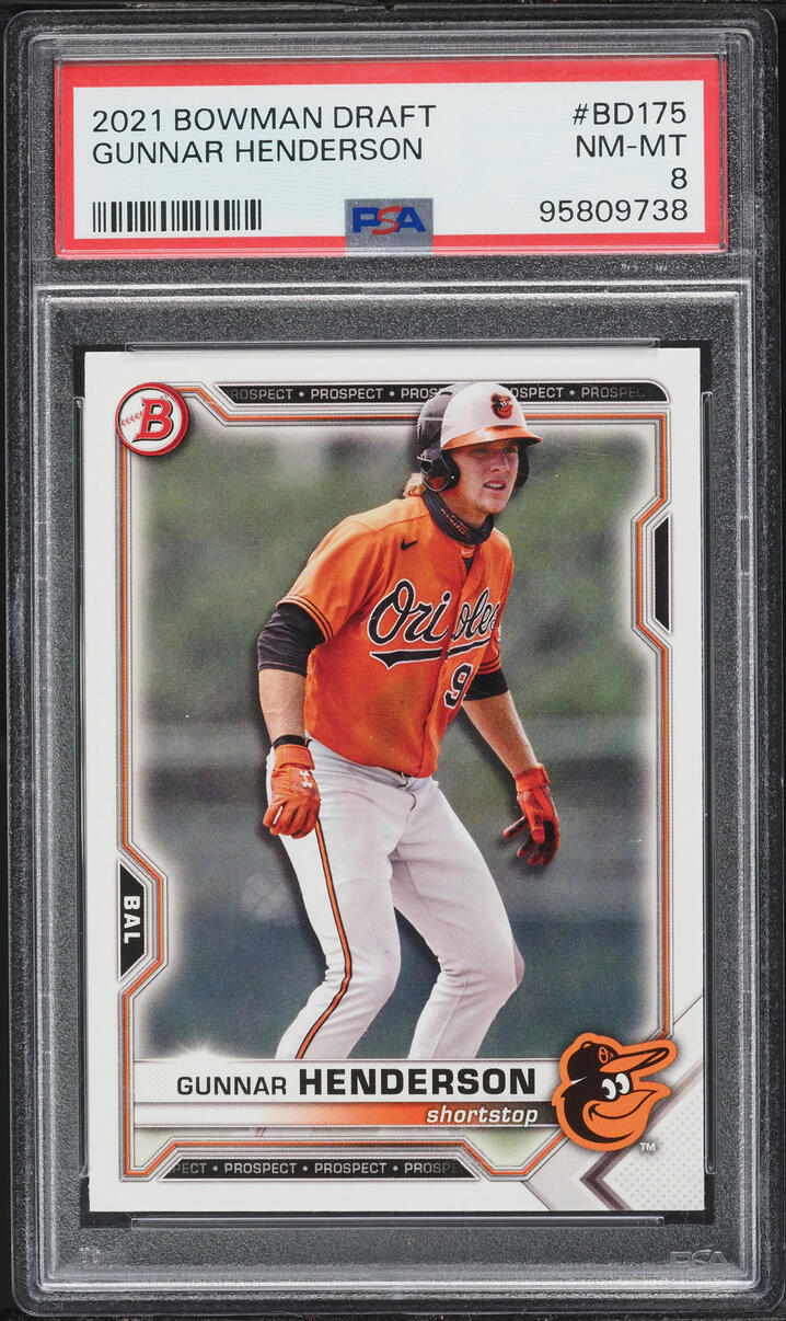2021 Bowman Draft Gunnar Henderson PROSPECT #BD-175 PSA 8 NM-MT