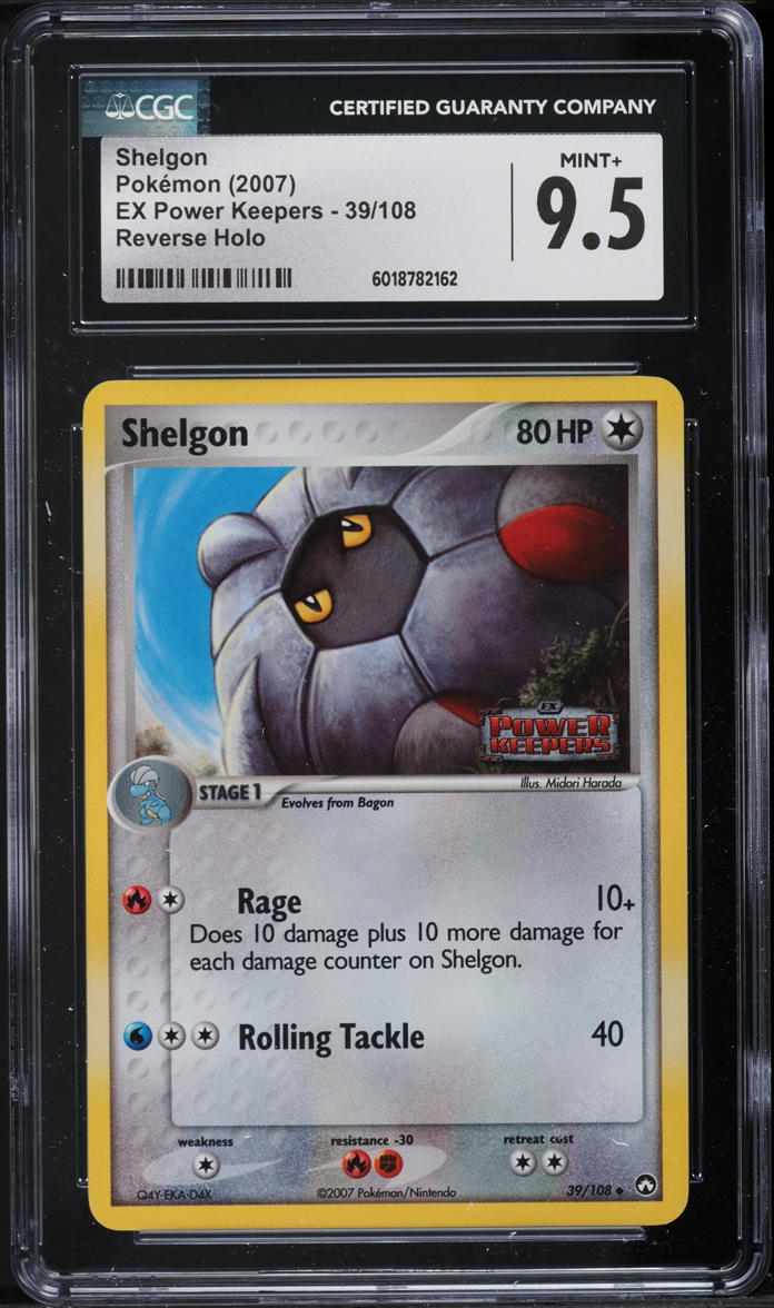 2007 Pokemon EX Power Keepers Reverse Holo Shelgon #39 CGC 9.5 MINT+
