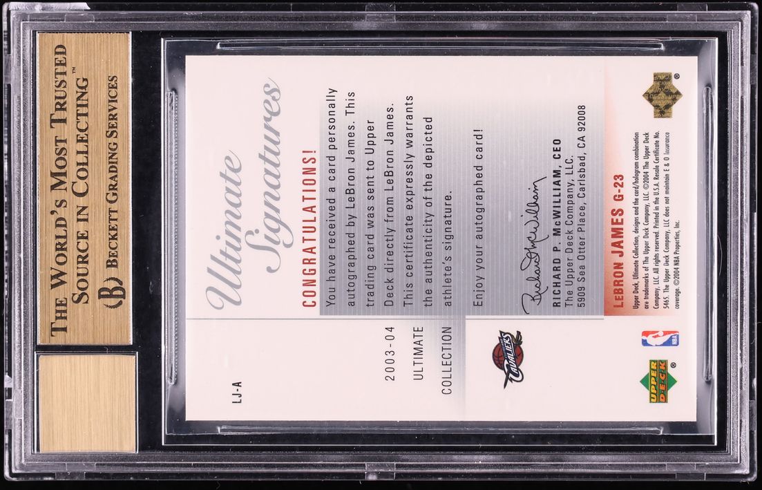 2003 Ultimate Collection Signatures LeBron James ROOKIE AUTO #LJ-A BGS 9.5 GEM MINT