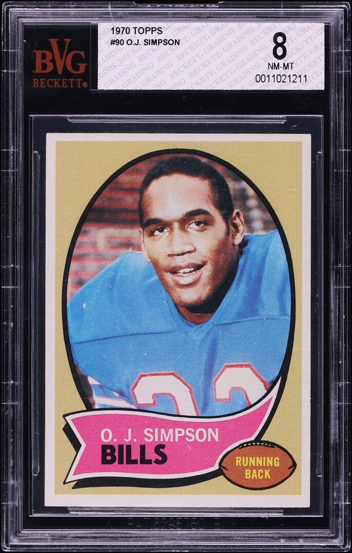 1970 Topps Football O.J. Simpson ROOKIE #90 BVG 8 NM-MT