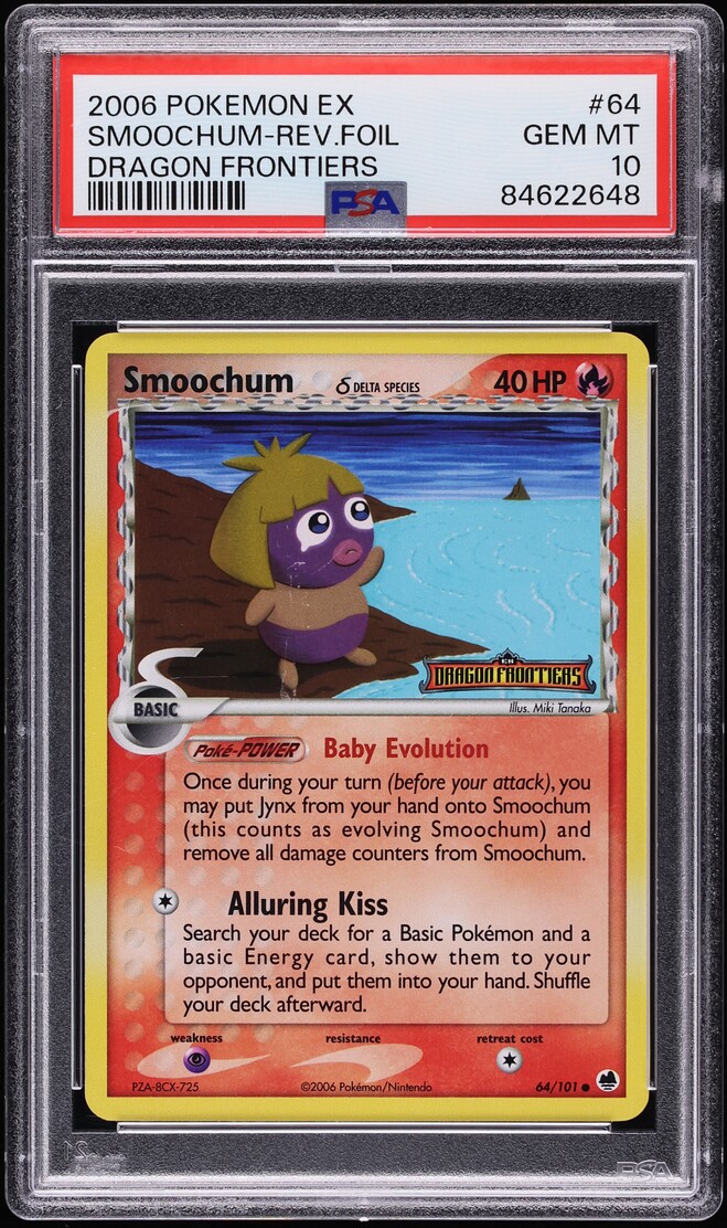 2006 Pokemon EX Dragon Frontiers Reverse Holo Smoochum #64 PSA 10 GEM MINT