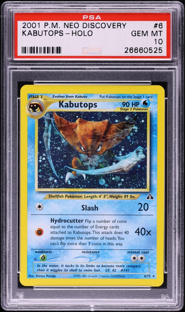 2001 Pokemon Neo Discovery Holo Kabutops #6 PSA 10 GEM MINT