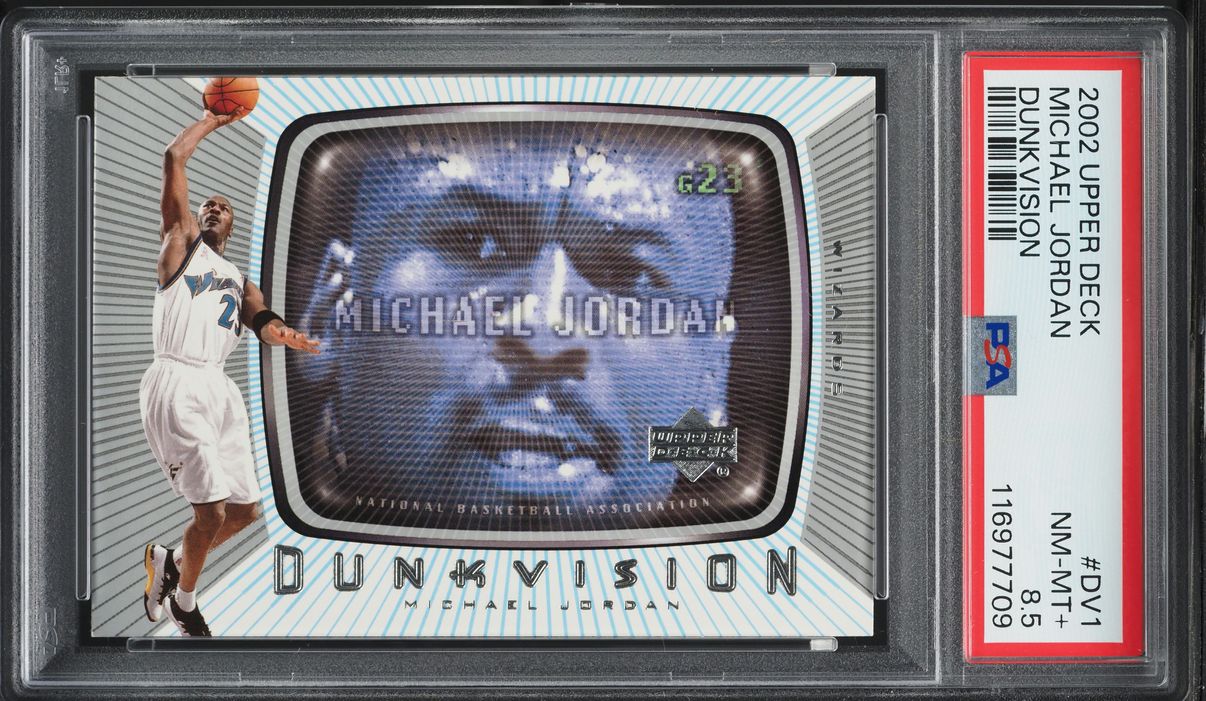 2002 Upper Deck Dunkvision Michael Jordan #DV1 PSA 8.5 NM-MT+