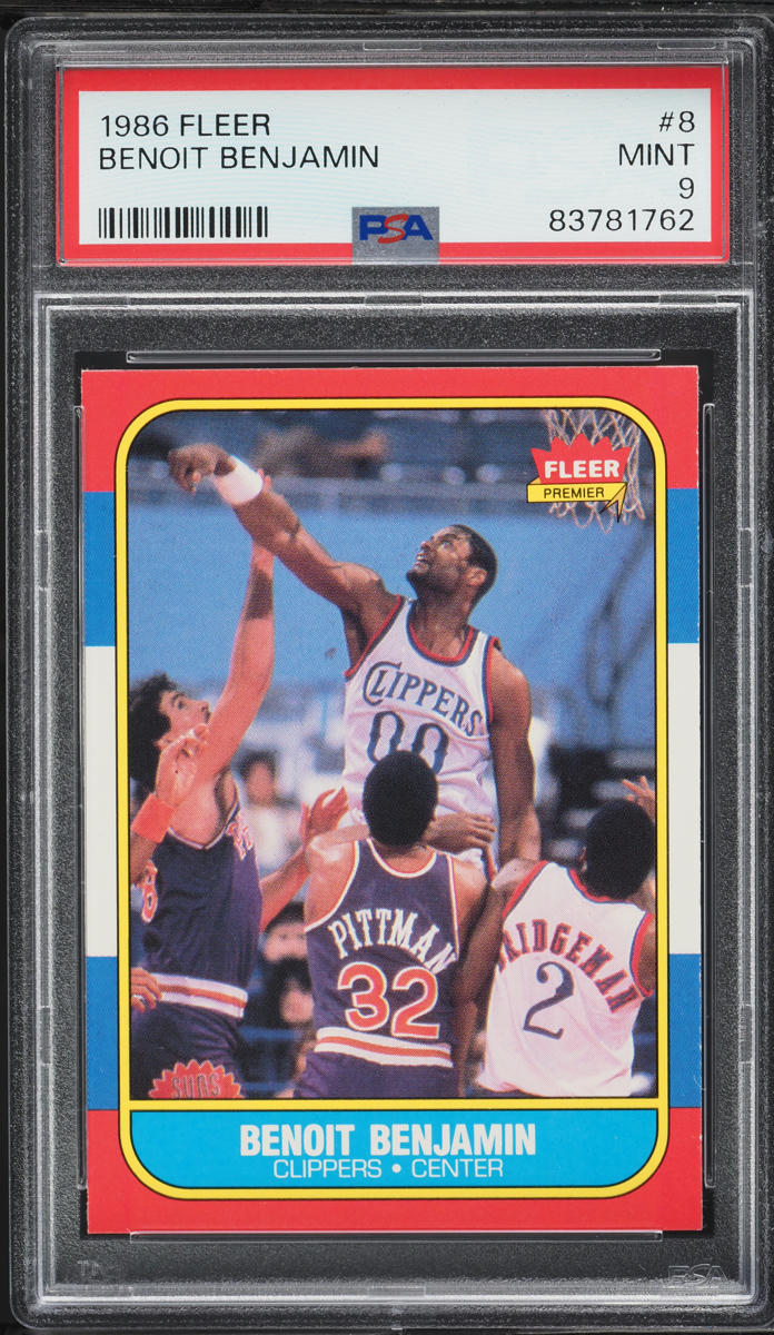 1986 Fleer Basketball Benoit Benjamin ROOKIE #8 PSA 9 MINT