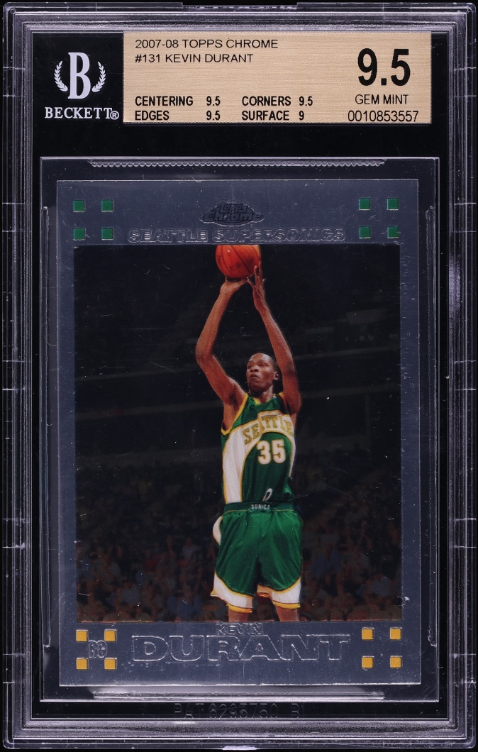 2007 Topps Chrome Kevin Durant ROOKIE #131 BGS 9.5 GEM MINT