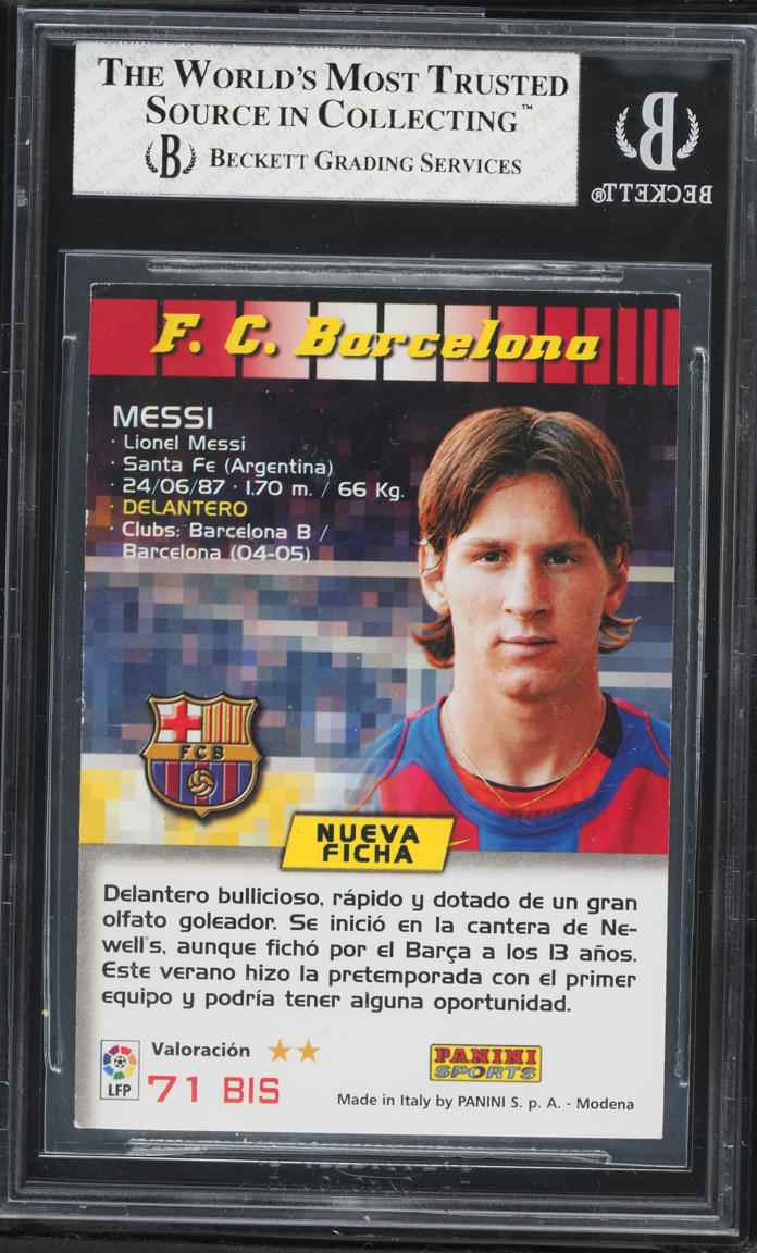 2004 Panini Megacracks La Liga Lionel Messi #71BIS BGS 6.5 EXMT+