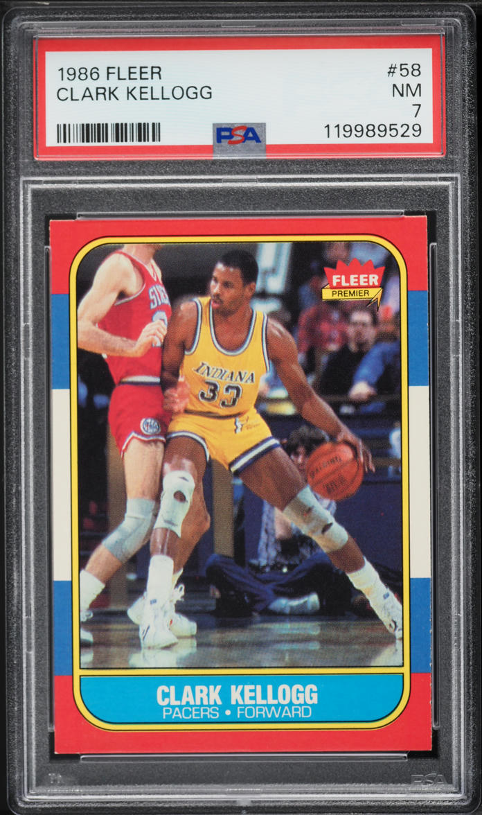 1986 Fleer Basketball Clark Kellogg #58 PSA 7 NRMT