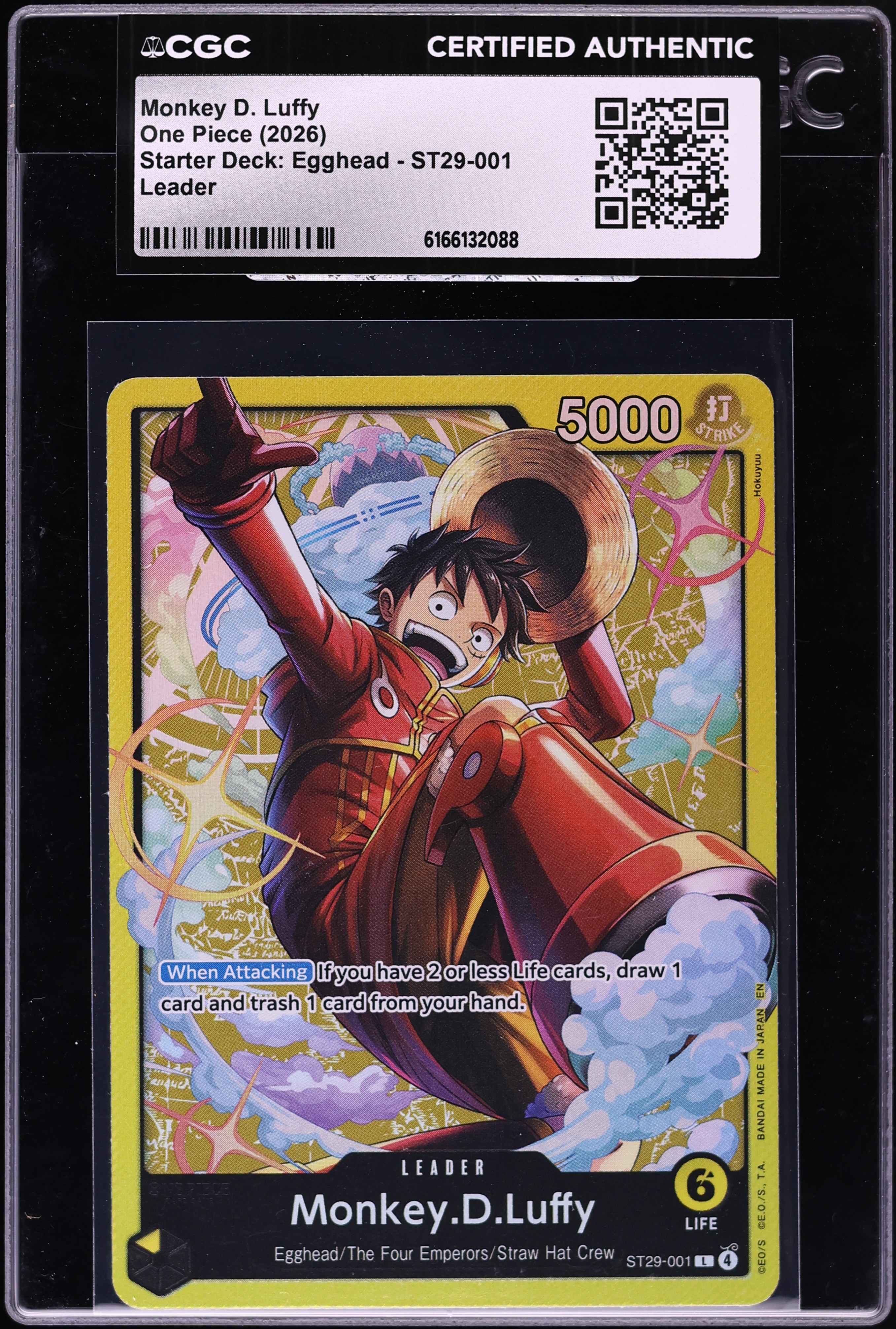 2026 One Piece Starter Deck Egghead Leader Monkey D. Luffy #ST29-001 CGC AUTH