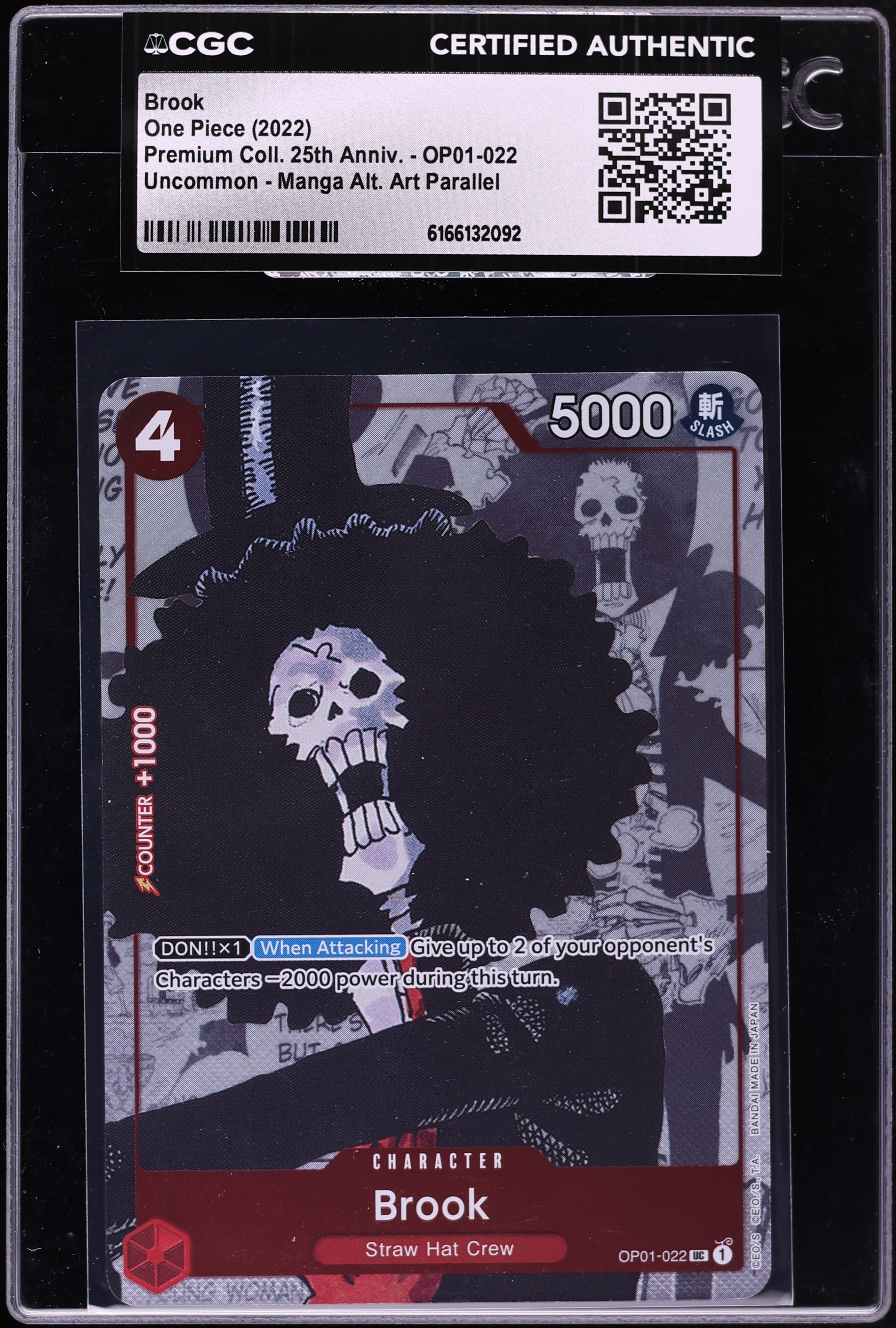 2022 One Piece Premium Collection 25th Anniversary Manga Art Brook #OP01-022 CGC AUTH