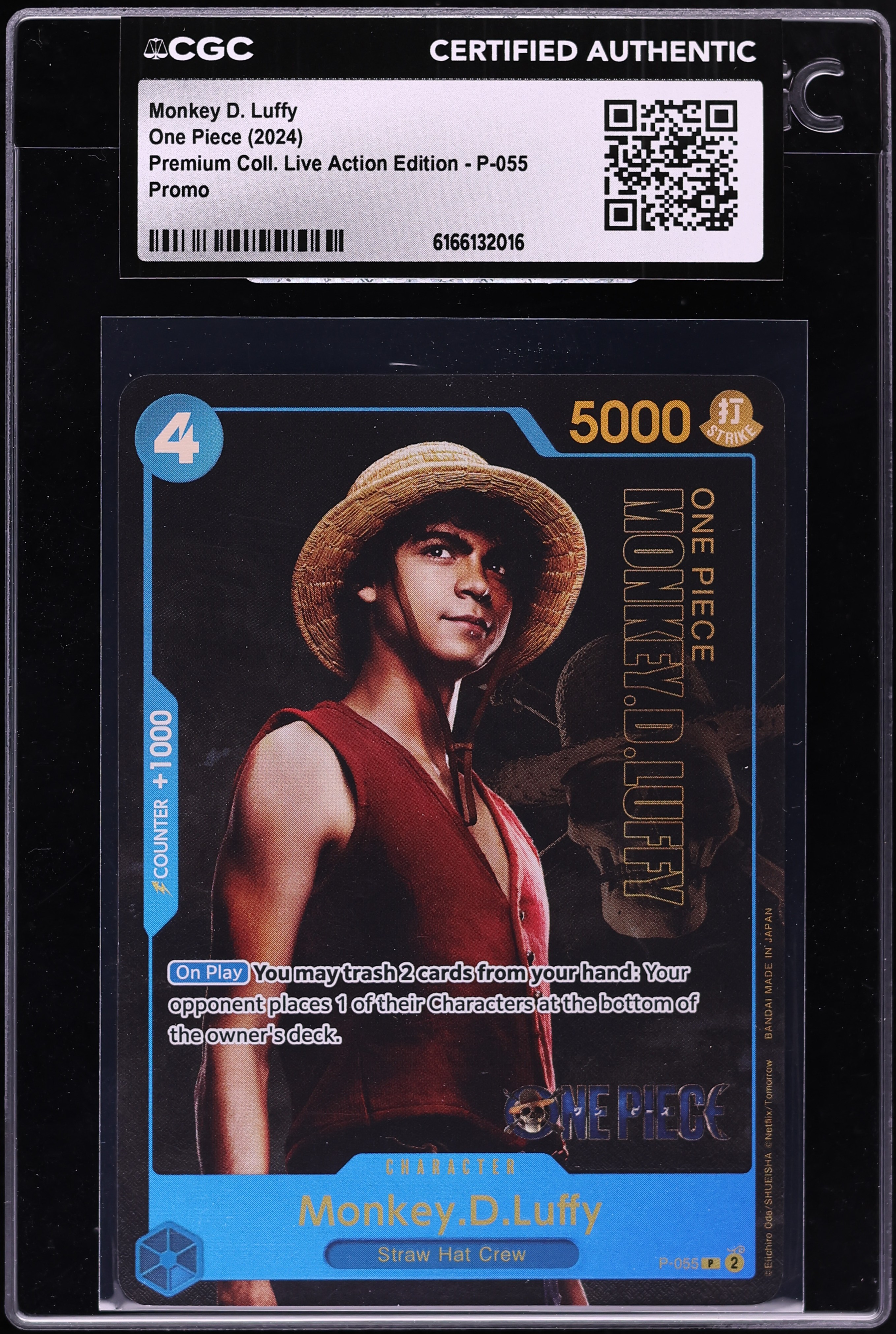 2024 One Piece Promo Premium Collection Live Action Edition Alt Art Monkey D. Luffy CGC AUTH