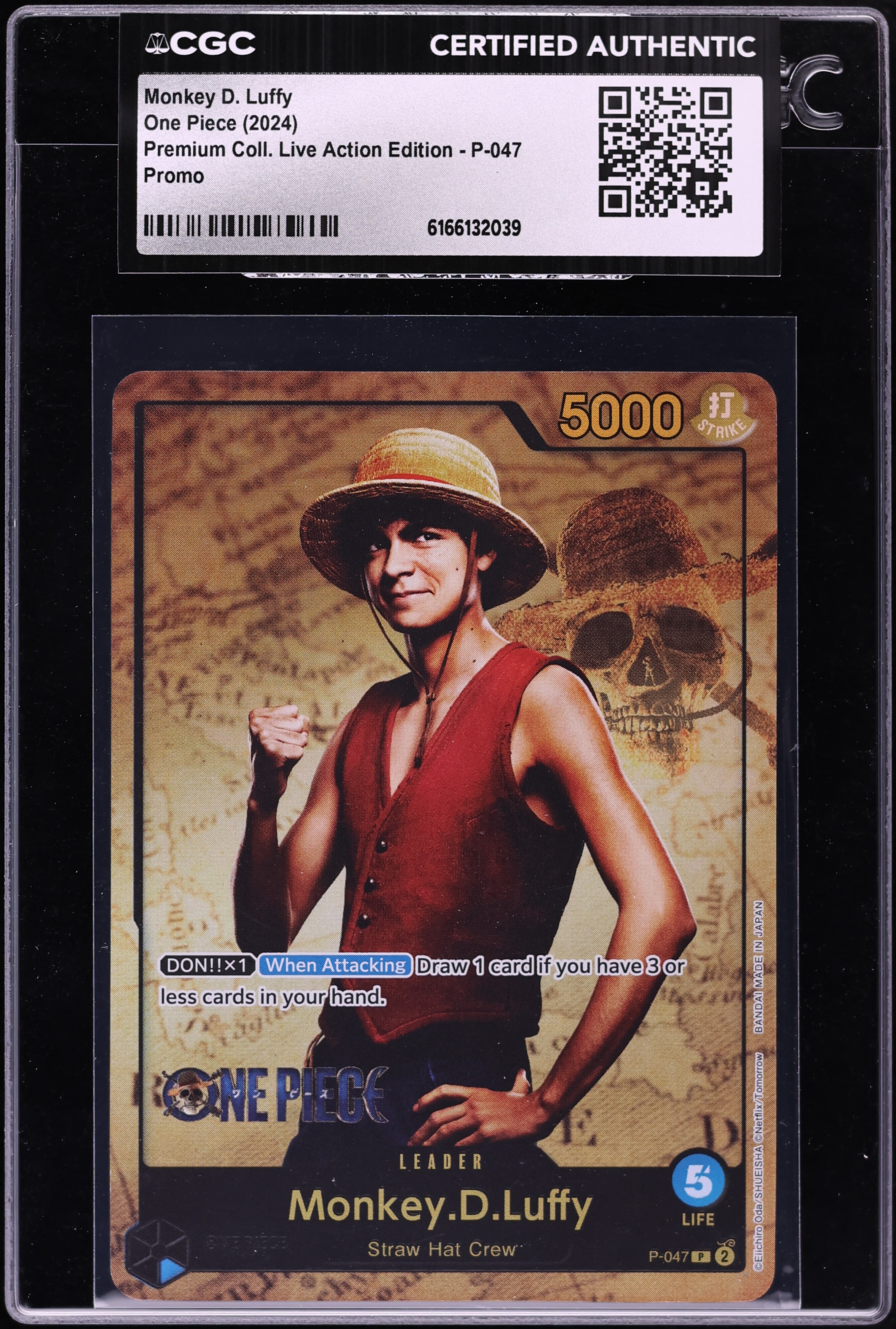 2024 One Piece Promo Premium Collection Live Action Edition Alt Art Monkey D. Luffy CGC AUTH