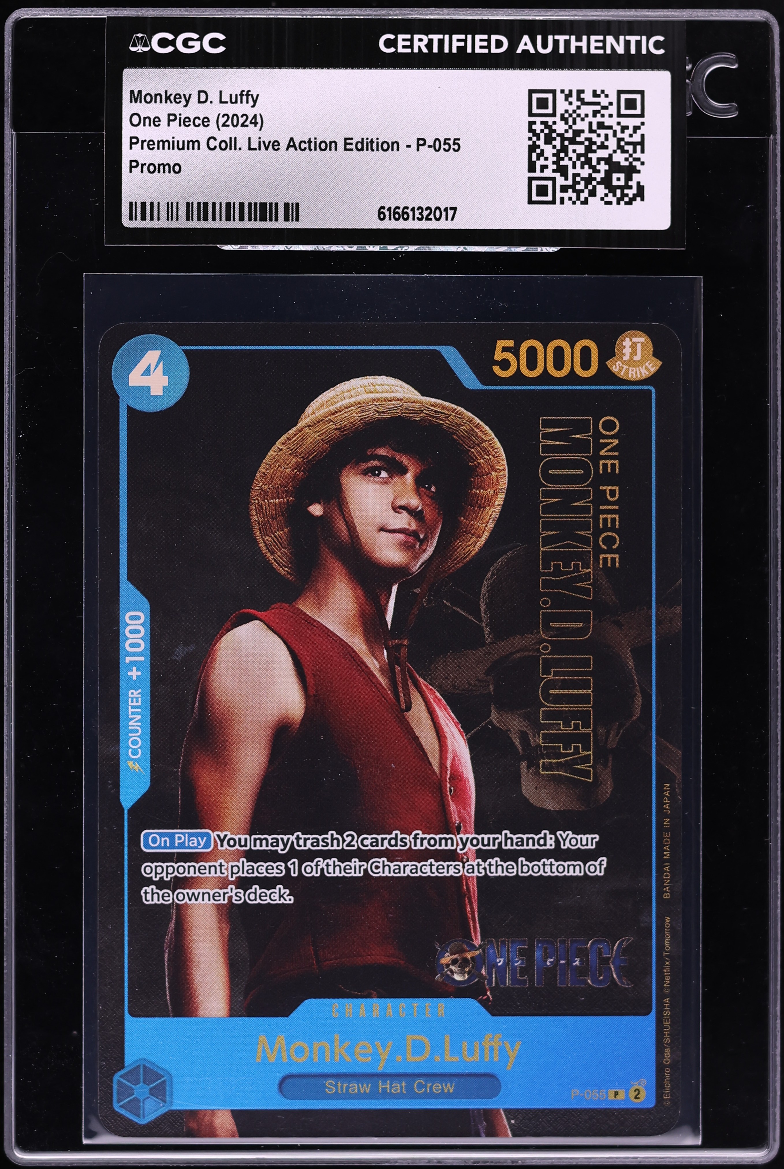 2024 One Piece Promo Premium Collection Live Action Edition Alt Art Monkey D. Luffy CGC AUTH