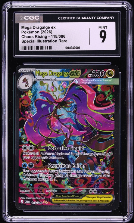 2026 Pokemon Mega Evolution Chaos Rising SIR Mega Dragalge ex #118 CGC 9 MINT