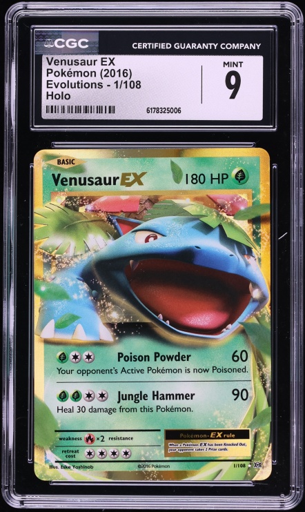 2016 Pokemon XY Evolutions Holo Venusaur EX #1 CGC 9 MINT