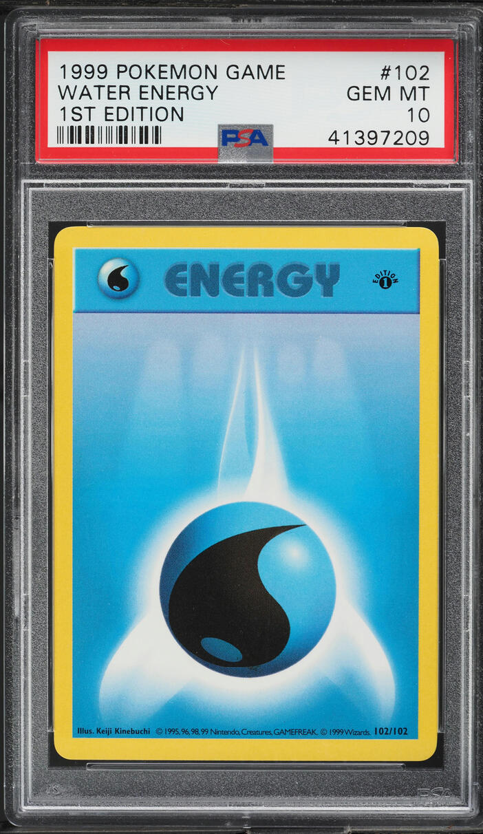 1999 Pokemon Base Set Shadowless 1st Edition Water Energy #102 PSA 10 GEM MINT