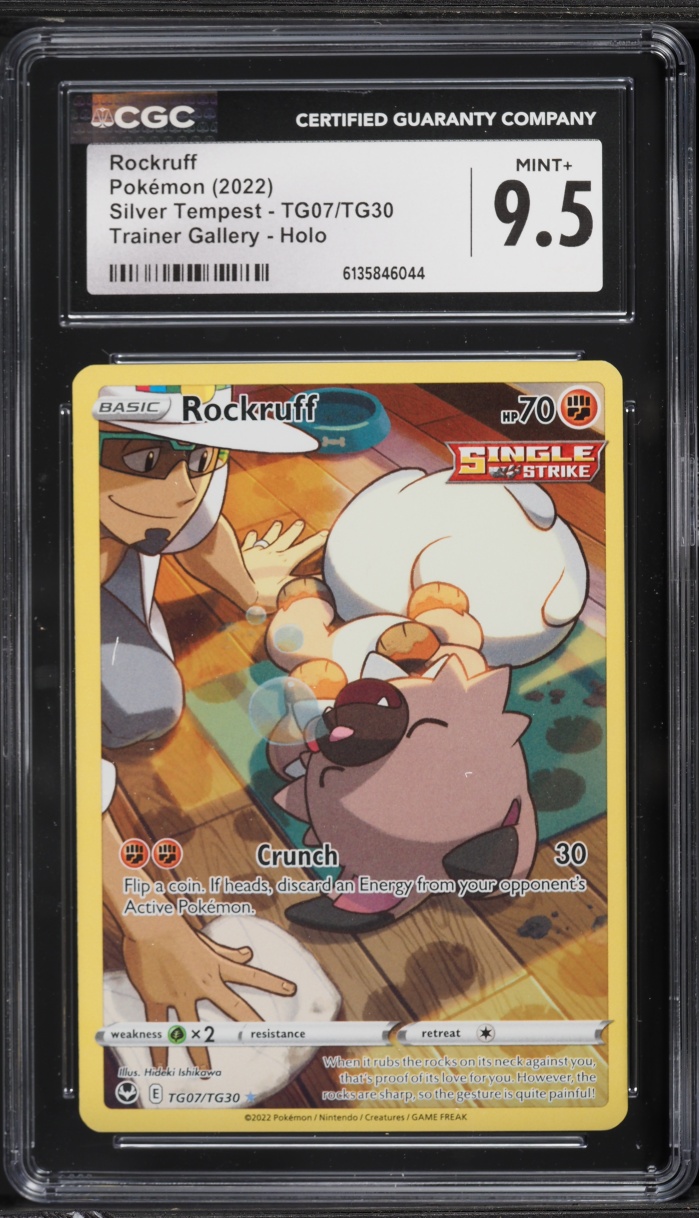 2022 Pokemon Sword & Shield Silver Tempest CHR Rockruff #TG07 CGC 9.5 MINT+
