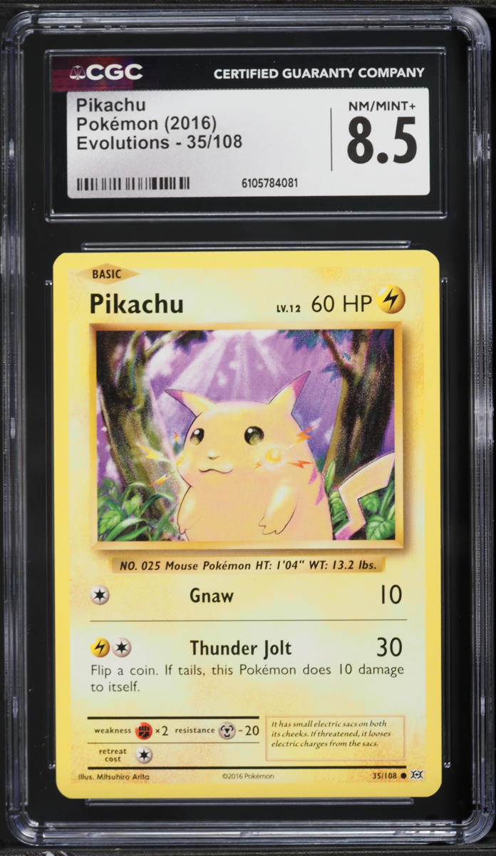 2016 Pokemon XY Evolutions Pikachu #35 CGC 8.5 NM-MT+
