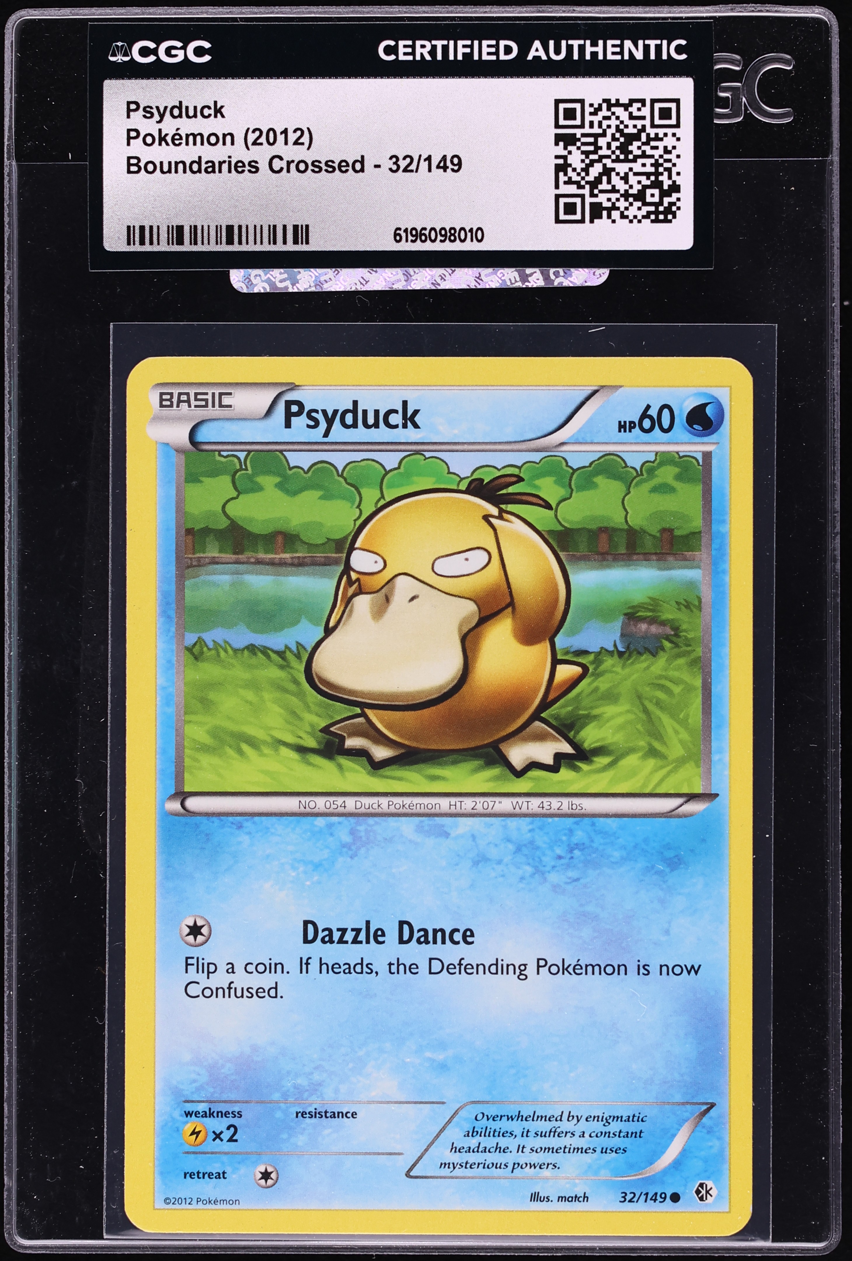2012 Pokemon Black & White Boundaries Crossed Psyduck #32 CGC AUTH