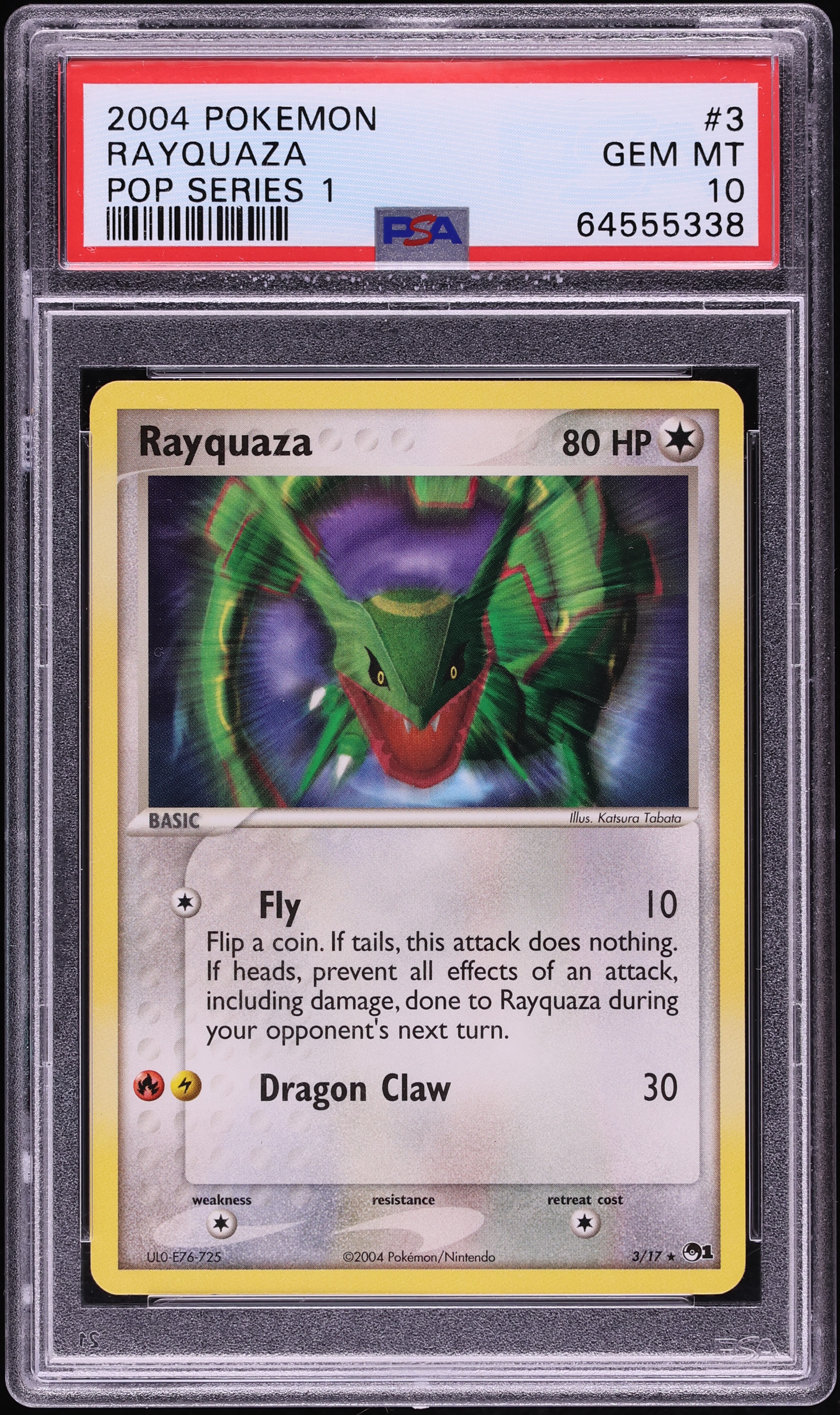 2004 Pokemon POP Series 1 Holo Rayquaza #3 PSA 10 GEM MINT