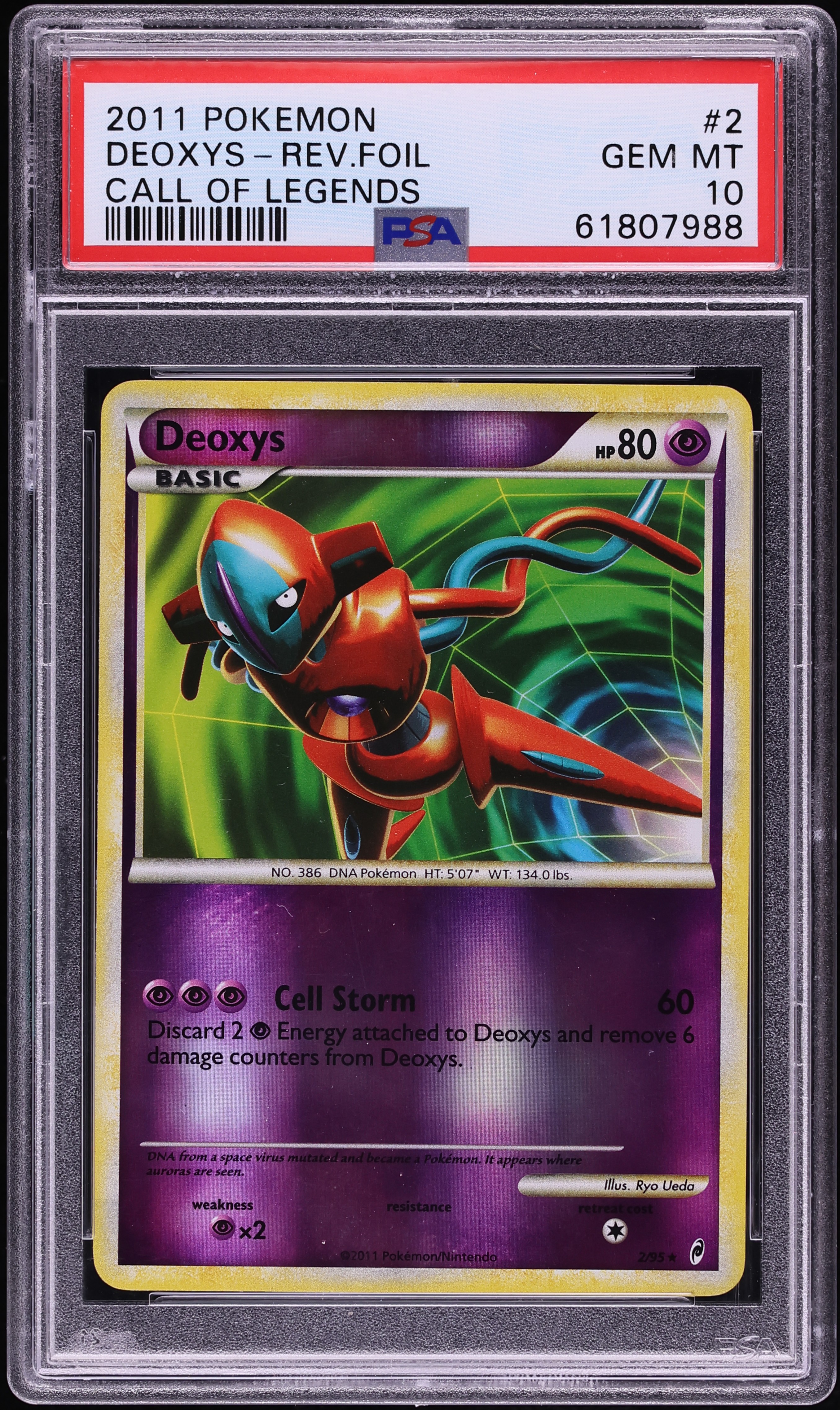 2011 Pokemon Call Of Legends Reverse Holo Deoxys #2 PSA 10 GEM MINT