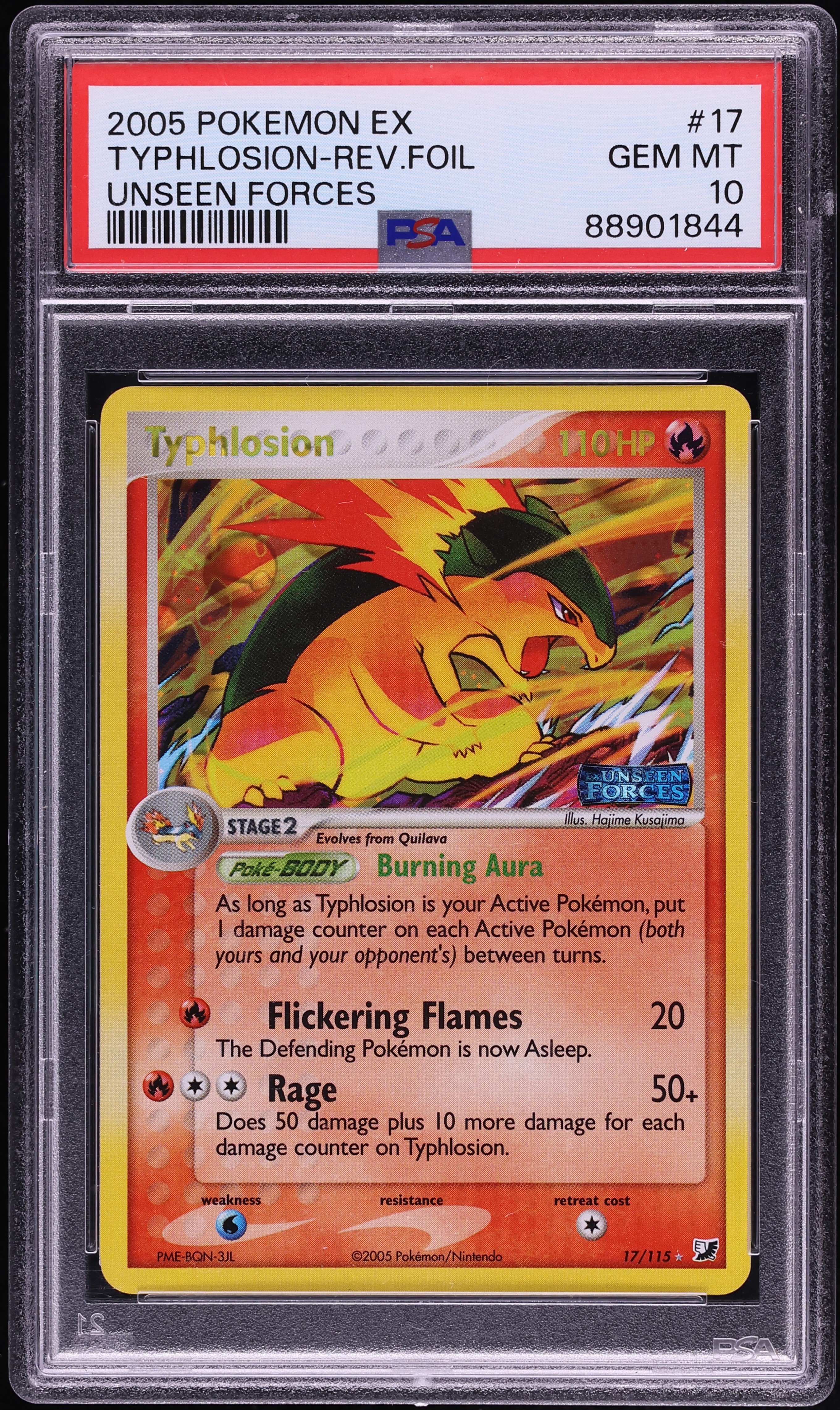 2005 Pokemon EX Unseen Forces Reverse Holo Typhlosion #17 PSA 10 GEM MINT