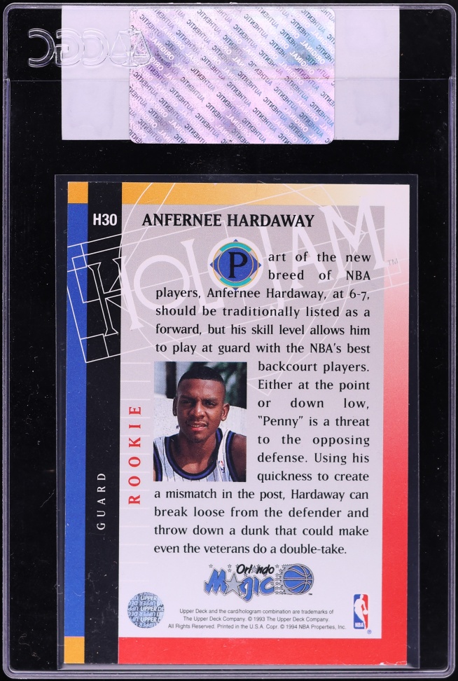 1993 Upper Deck Holojam Anfernee Hardaway ROOKIE #H30 CGC AUTH