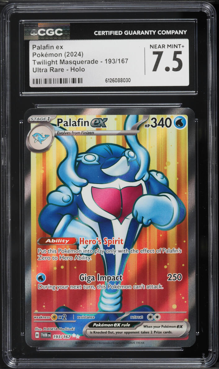 2024 Pokemon Scarlet & Violet Twilight Masquerade Full Art Palafin ex #193 CGC 7.5 NRMT+