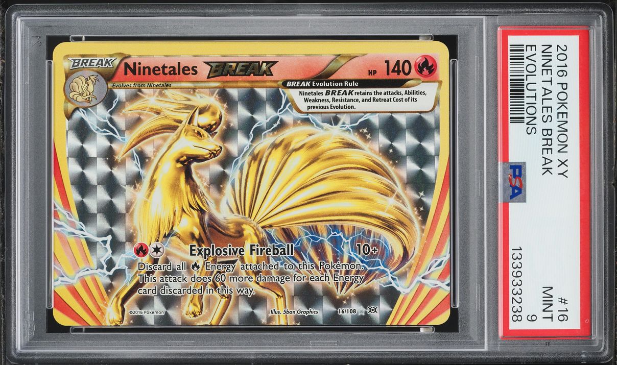 2016 Pokemon XY Evolutions Alt Art Ninetales BREAK #16 PSA 9 MINT