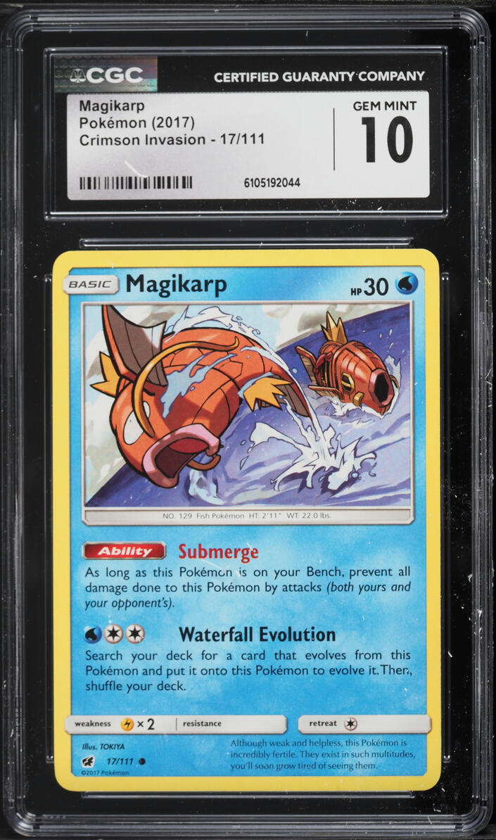 2017 Pokemon Sun & Moon Crimson Invasion Magikarp #17 CGC 10 GEM MINT