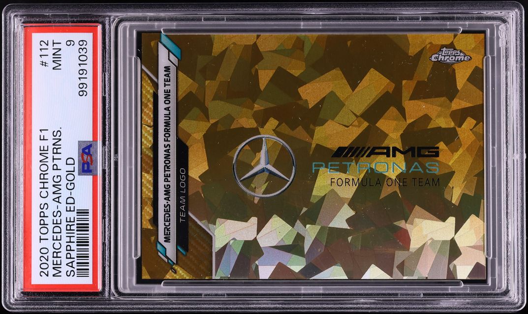2020 Topps Chrome Formula 1 F1 Sapphire Gold Mercedes-AMG /50 #112 PSA 9 MINT