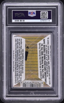 1987 Topps Cello Pack Mark McGwire ROOKIE, TOP PSA 10 GEM MINT