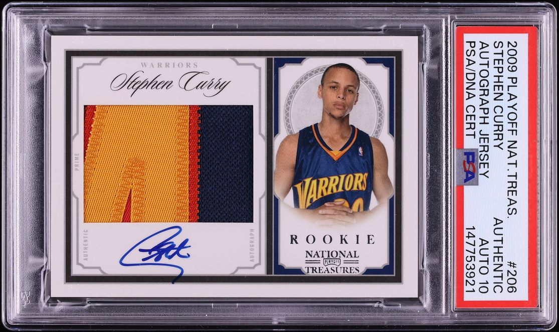 2009 Playoff National Treasures Stephen Curry ROOKIE PATCH AUTO DNA 10 /99 #206 PSA AUTH