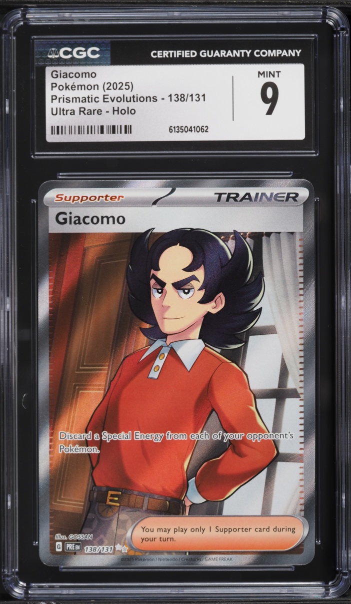 2025 Pokemon Scarlet & Violet Prismatic Evolutions Full Art Giacomo #138 CGC 9 MINT
