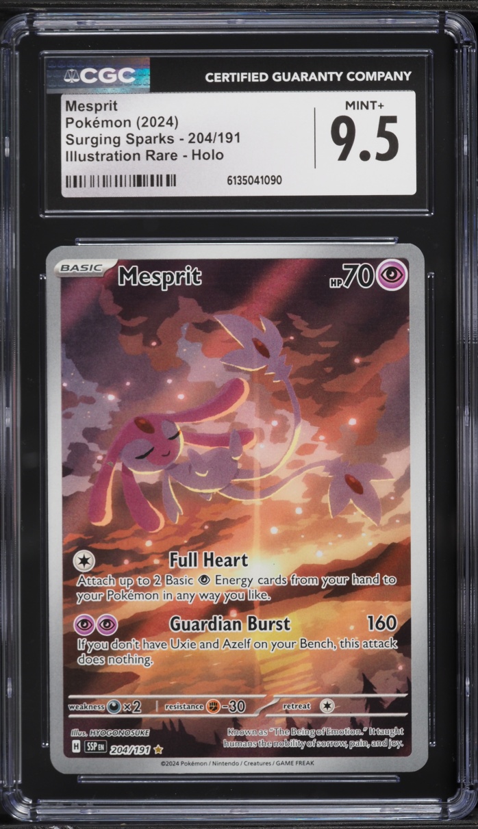 2024 Pokemon Scarlet & Violet Surging Sparks IR Mesprit #204 CGC 9.5 MINT+