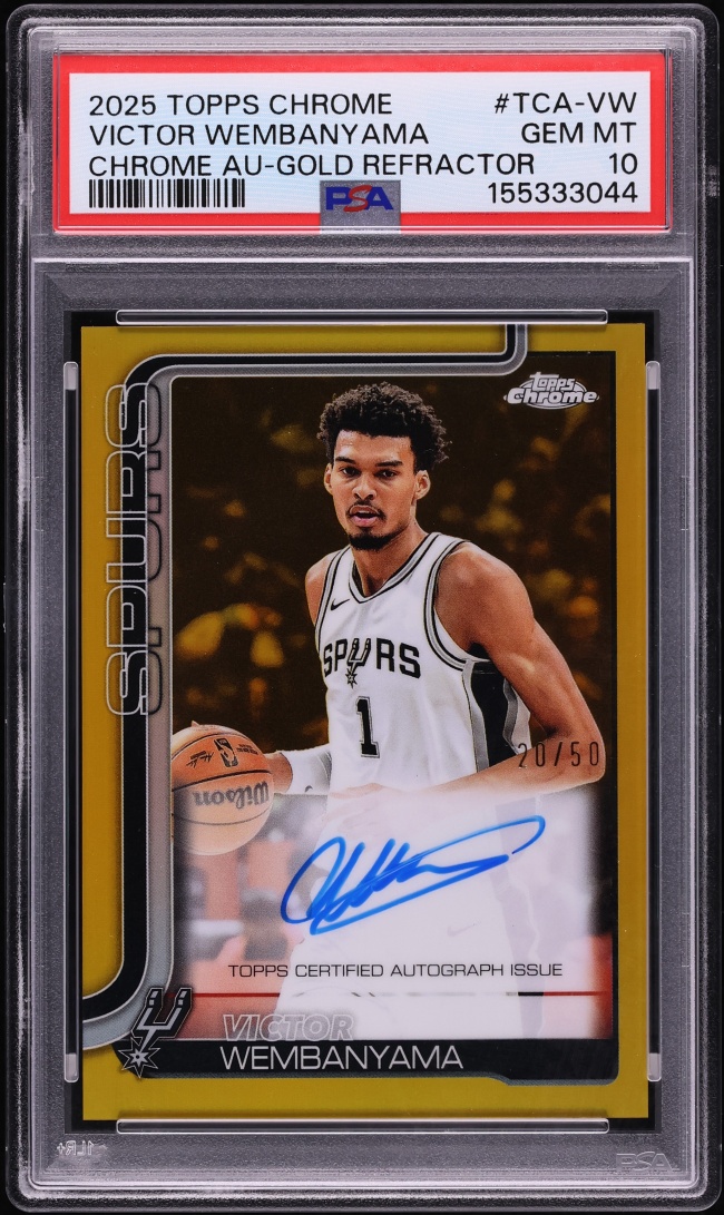 2025 Topps Chrome Gold Refractor Victor Wembanyama AUTO /50 #TCA-VW PSA 10 GEM MINT