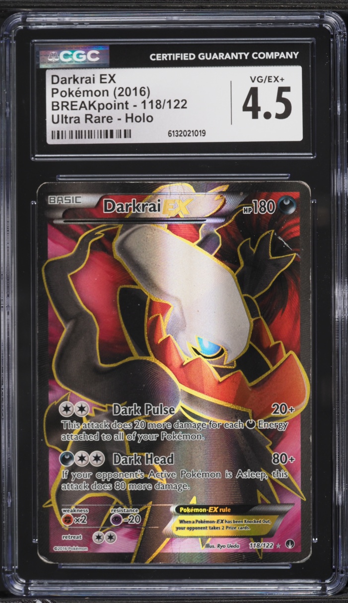 2016 Pokemon XY BREAKpoint Full Art Darkrai EX #118 CGC 4.5 VGEX+