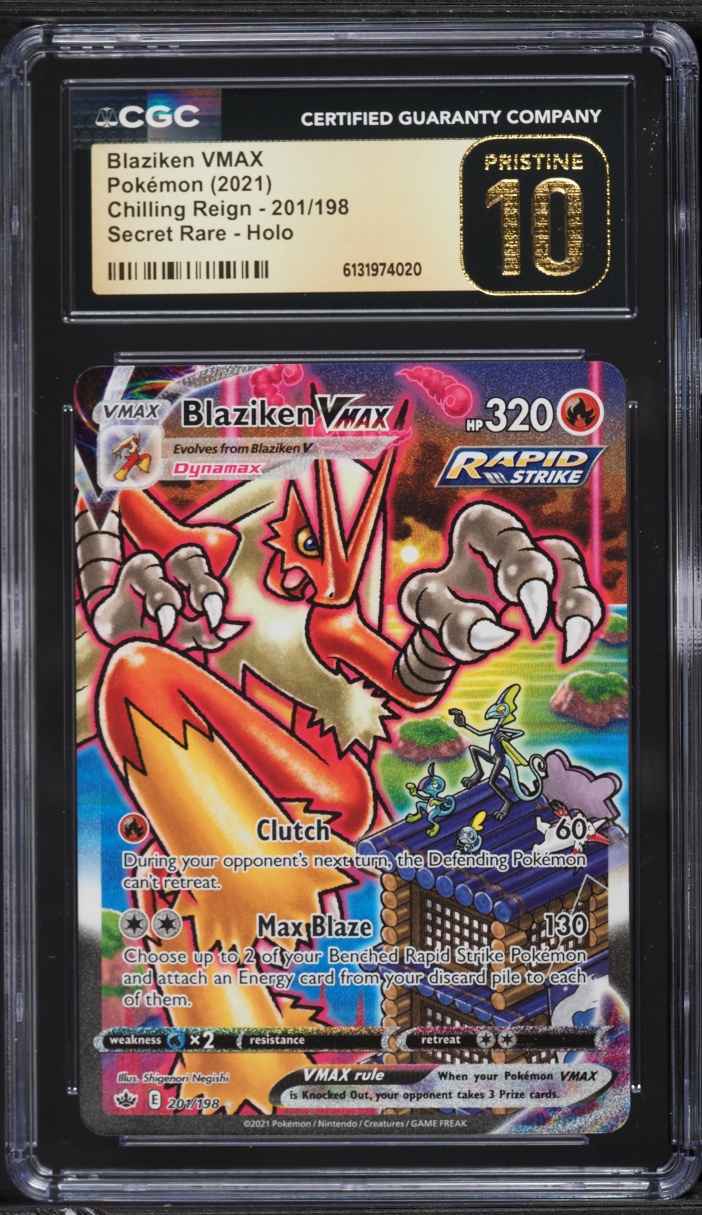 2021 Pokemon Sword & Shield Chilling Reign SEC Blaziken VMAX #201 CGC 10 PRISTINE