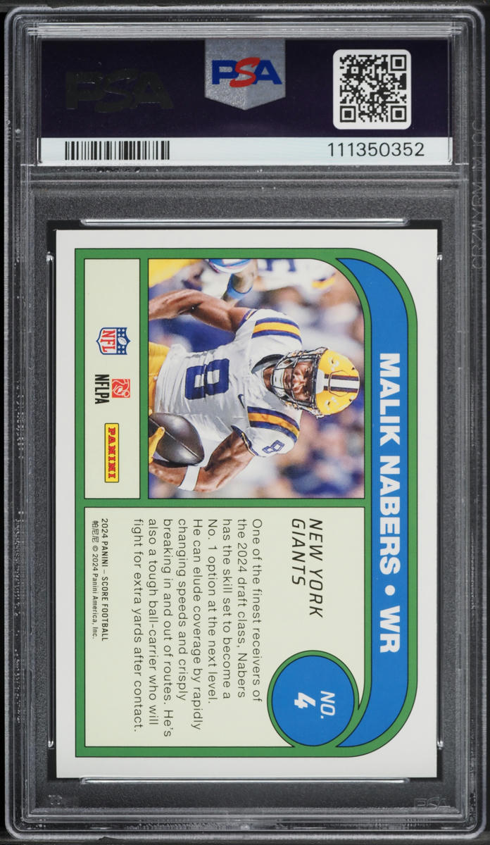 2024 Score Protential Malik Nabers ROOKIE #4 PSA 9 MINT
