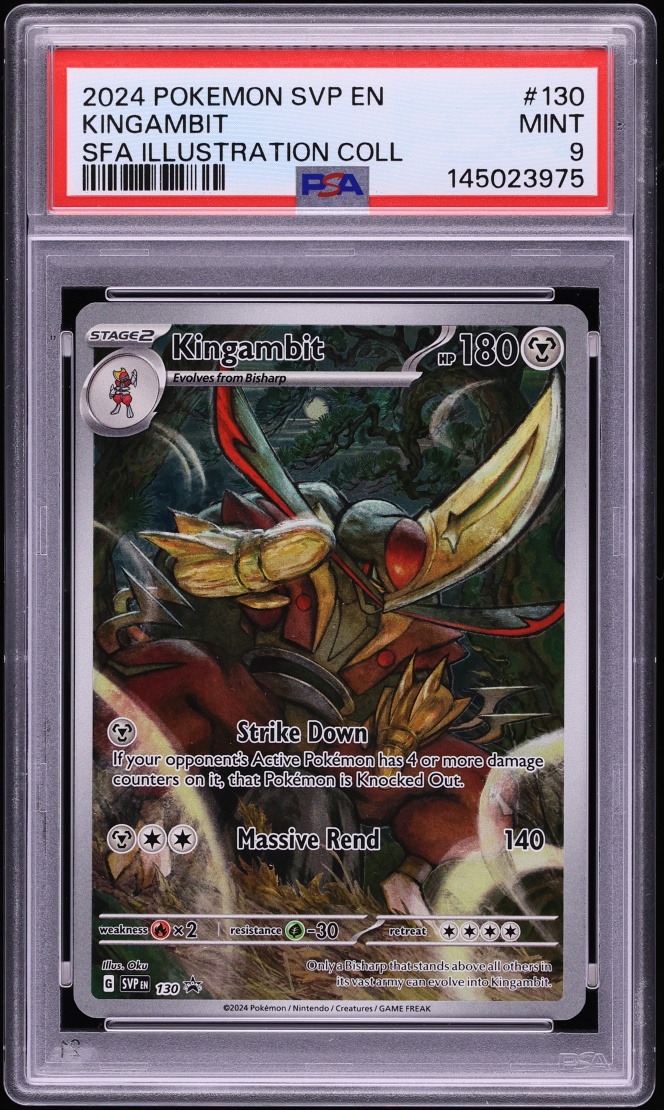 2024 Pokemon Scarlet & Violet Promo Illustration Collection Kingambit #130 PSA 9 MINT