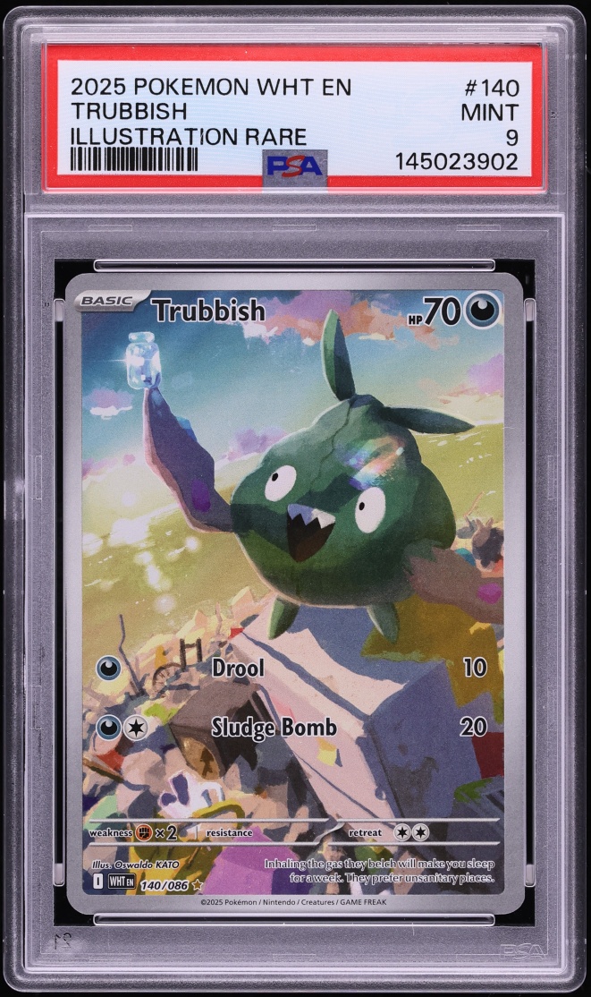 2025 Pokemon Scarlet & Violet White Flare IR Trubbish #140 PSA 9 MINT
