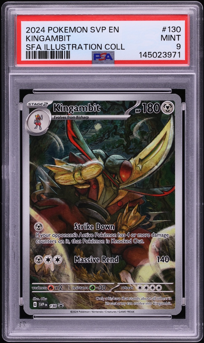2024 Pokemon SV Black Star Promo Illustration Collection Full Art Kingambit #130 PSA 9 MINT