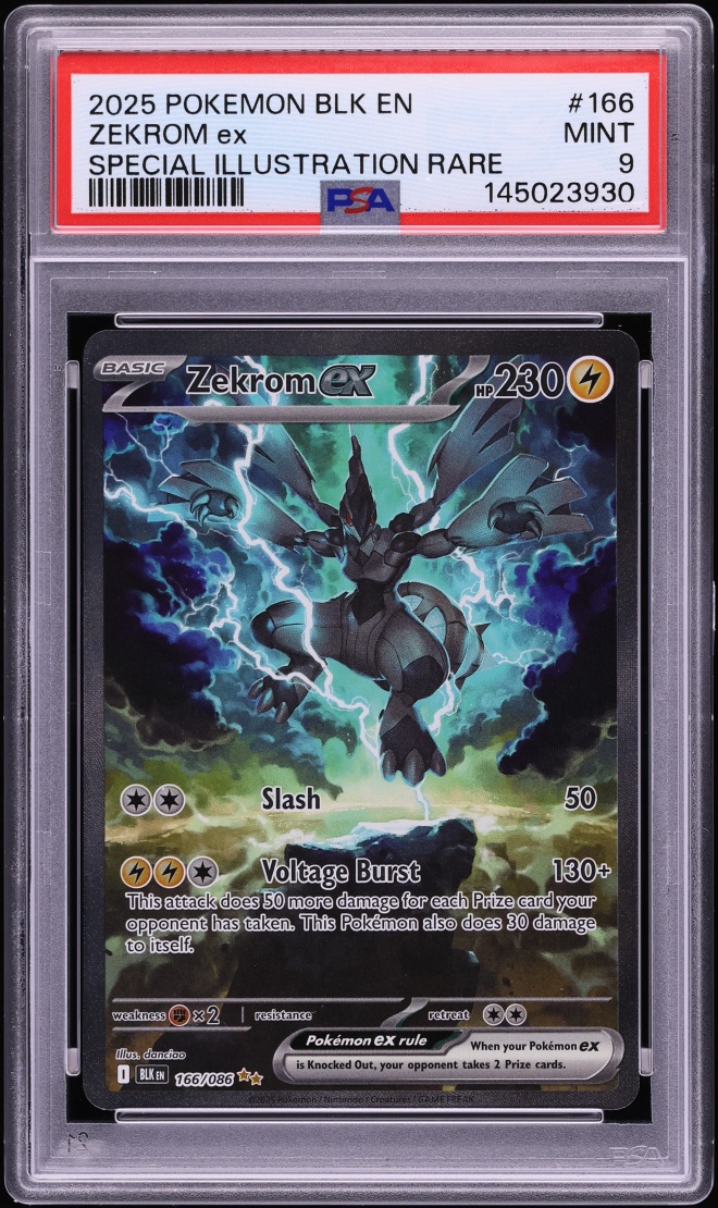 2025 Pokemon Scarlet & Violet Black Bolt SIR Zekrom ex #166 PSA 9 MINT