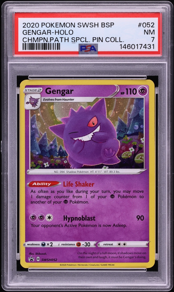 2020 Pokemon SWSH Promo Champion Path Special Pin Collection Holo Gengar #SWSH052 PSA 7 NRMT