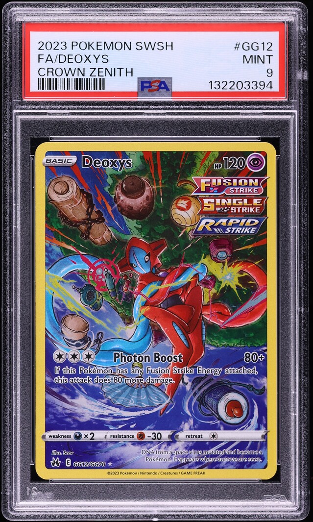 2023 Pokemon Sword & Shield Crown Zenith Full Art Deoxys #GG12 PSA 9 MINT