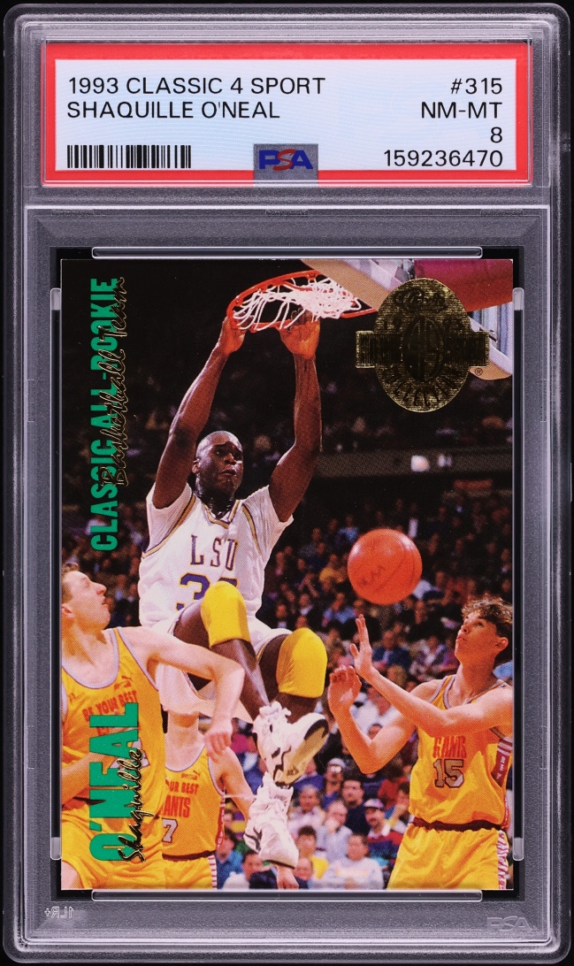 1993 Classic 4 Sport Shaquille O'Neal #315 PSA 8 NM-MT