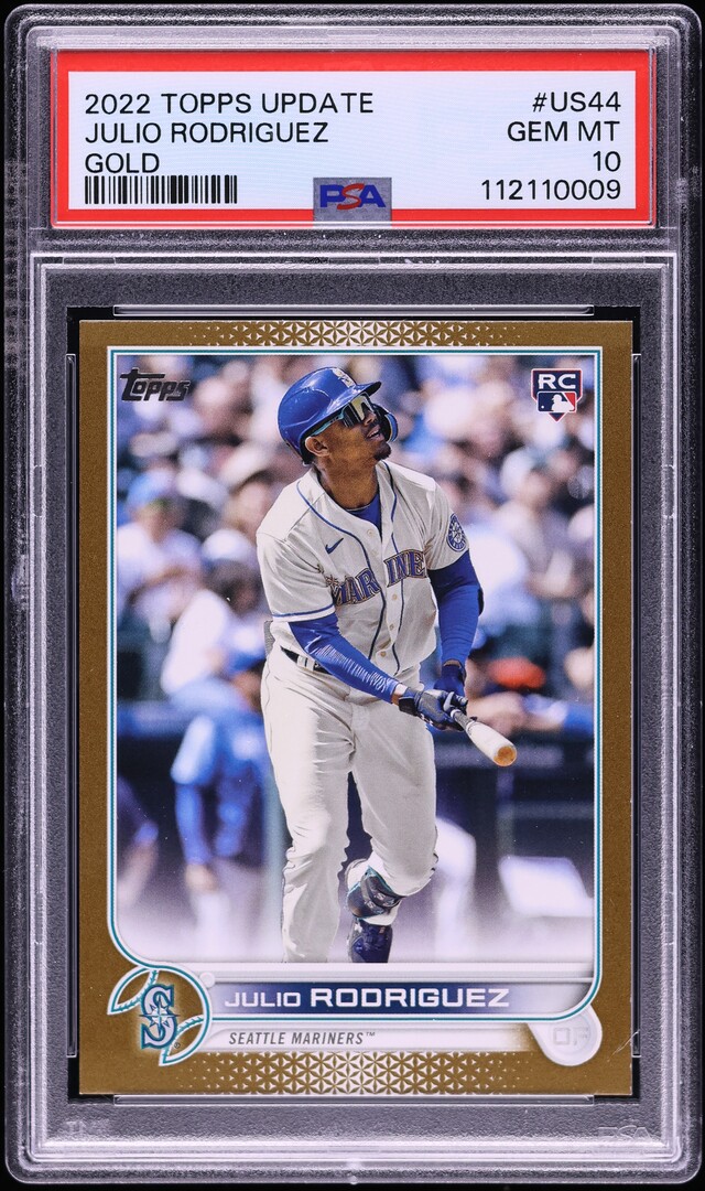 2022 Topps Update Gold Julio Rodriguez ROOKIE /2022 #US44 PSA 10 GEM MINT