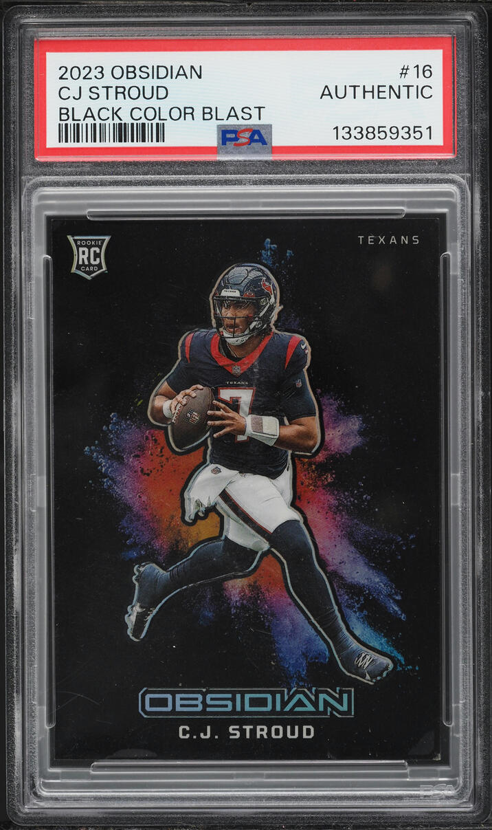 2023 Panini Obsidian Black Colorblast C.J. Stroud ROOKIE #16 PSA AUTH