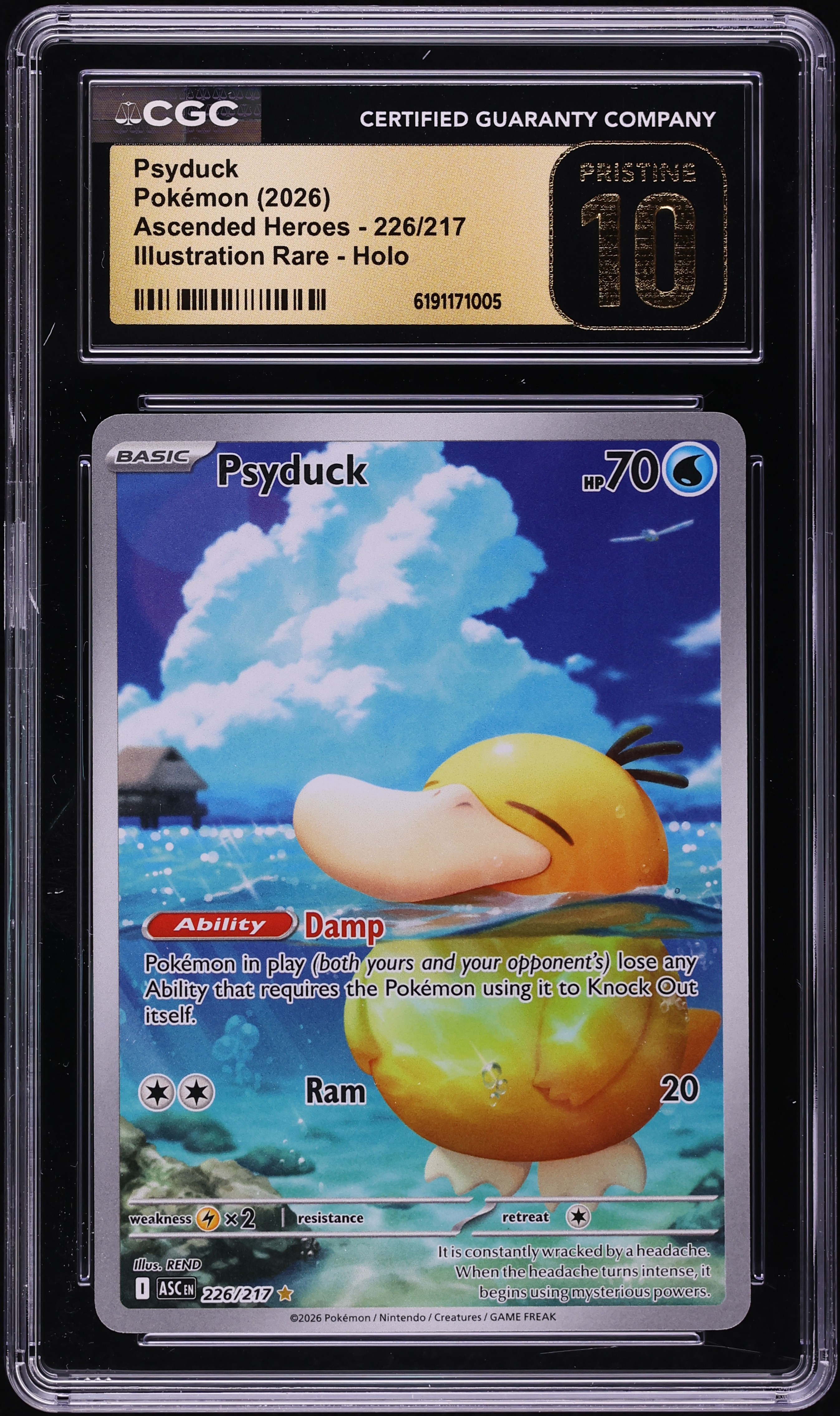 2026 Pokemon Mega Evolution Ascended Heroes IR Psyduck #226 CGC 10 PRISTINE